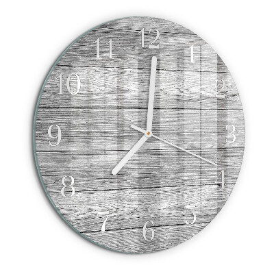 Glas wanduhr Graues Holz