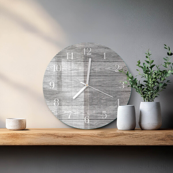 Glas wanduhr Graues Holz