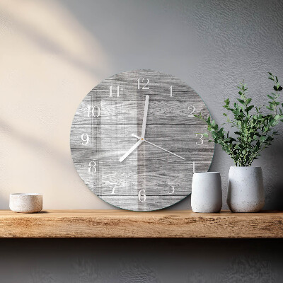 Glas wanduhr Graues Holz