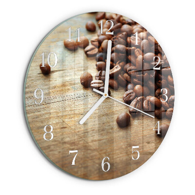 Glas wanduhr Kaffeebohnen