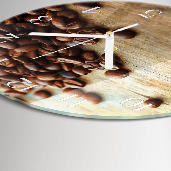 Glas wanduhr Kaffeebohnen