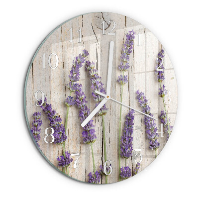 Glas wanduhr Lavendel