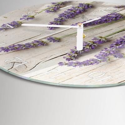 Glas wanduhr Lavendel