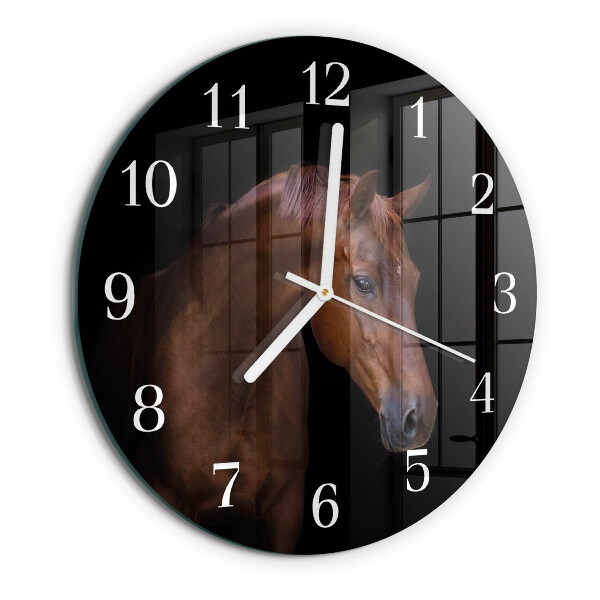 Glas wanduhr Pferd