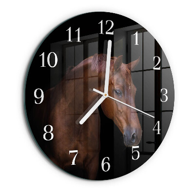 Glas wanduhr Pferd