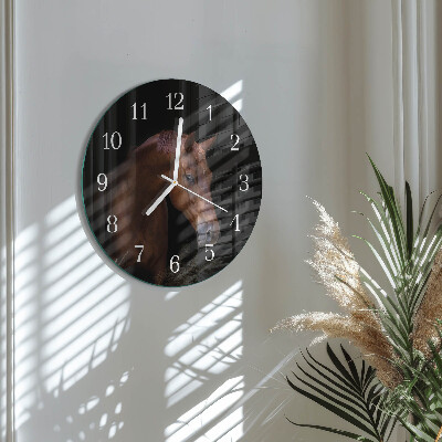 Glas wanduhr Pferd