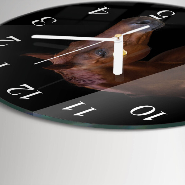 Glas wanduhr Pferd
