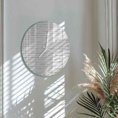 Glas wanduhr Ziegelmauer