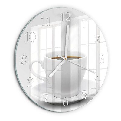 Glas wanduhr Tasse Kaffee