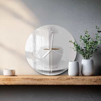 Glas wanduhr Tasse Kaffee