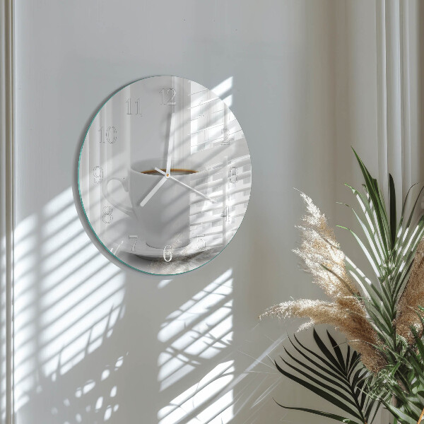 Glas wanduhr Tasse Kaffee