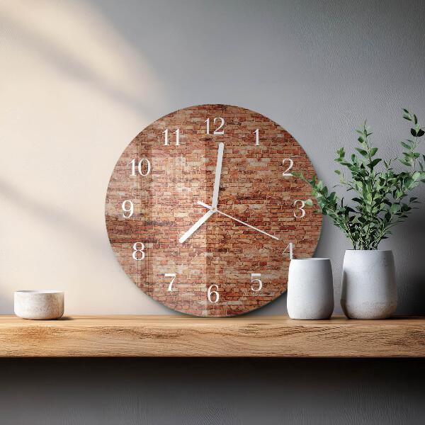 Glas wanduhr Ziegelmauer