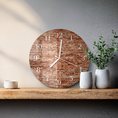 Glas wanduhr Ziegelmauer