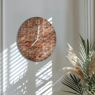 Glas wanduhr Ziegelmauer