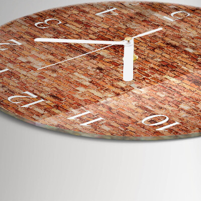 Glas wanduhr Ziegelmauer