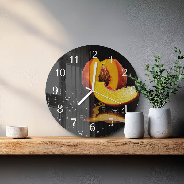 Glas wanduhr Pfirsich