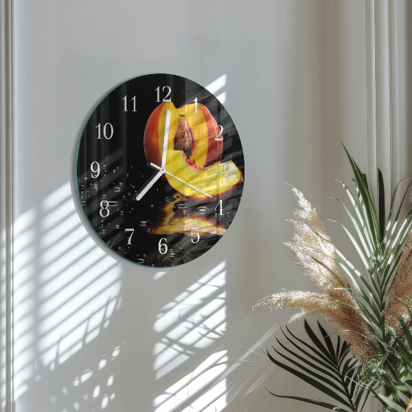 Glas wanduhr Pfirsich