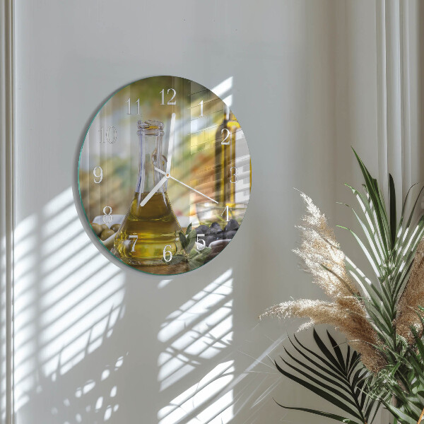 Glas wanduhr Olivenöl