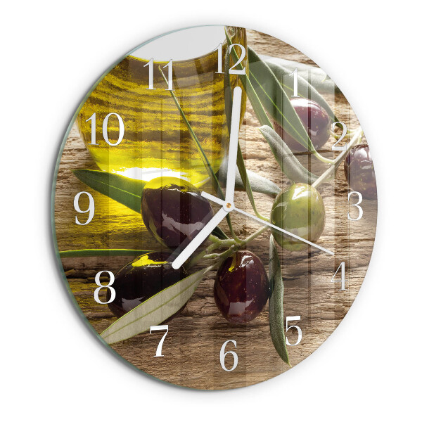 Glas wanduhr Olivenöl