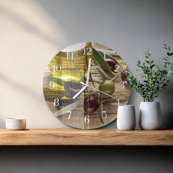 Glas wanduhr Olivenöl
