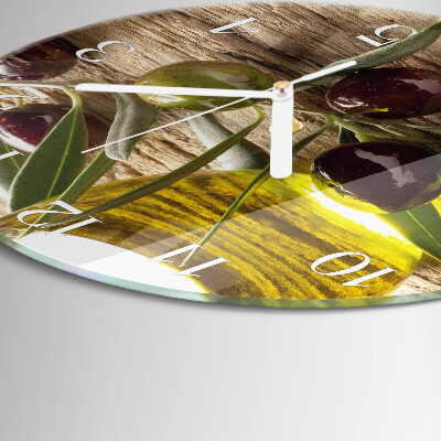 Glas wanduhr Olivenöl