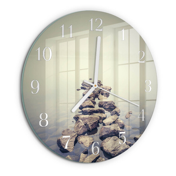 Glas wanduhr Flussufer