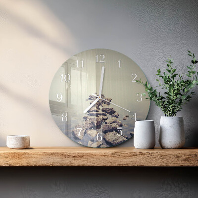 Glas wanduhr Flussufer