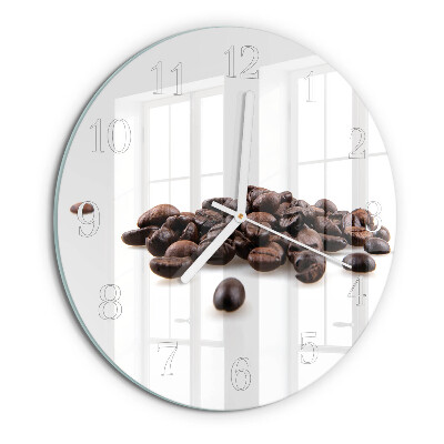 Glas wanduhr Kaffeebohnen