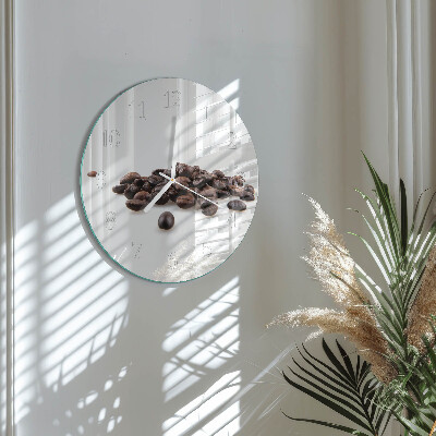 Glas wanduhr Kaffeebohnen