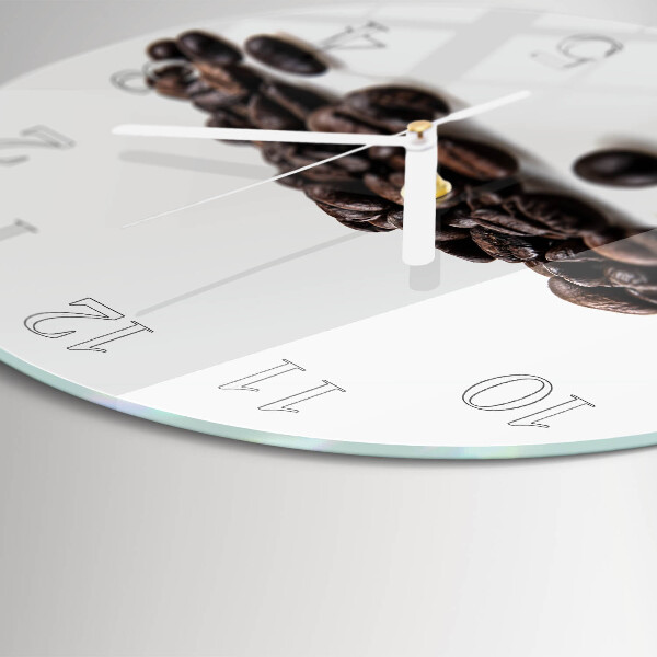 Glas wanduhr Kaffeebohnen