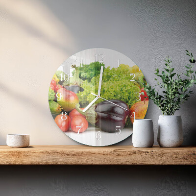 Glas wanduhr Gemüse