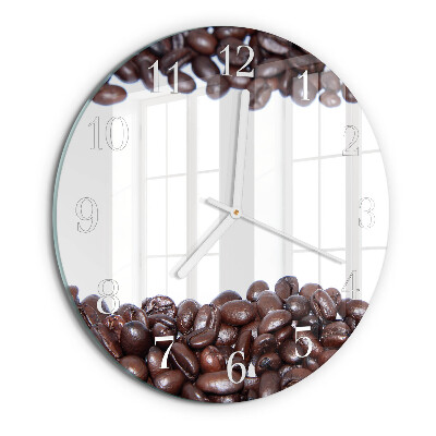 Glas wanduhr Kaffeebohnen