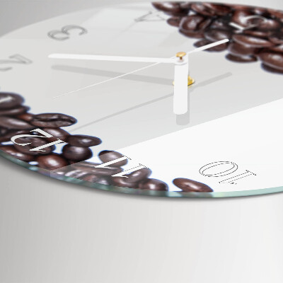 Glas wanduhr Kaffeebohnen