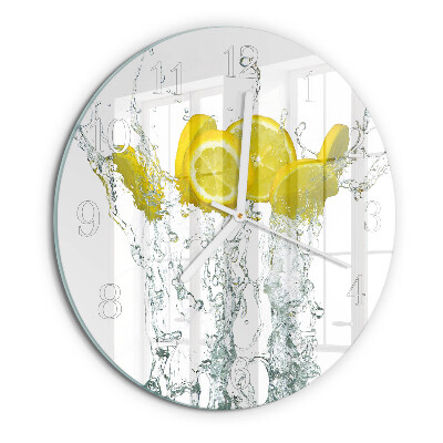 Glas wanduhr Wasser mit Zitrone