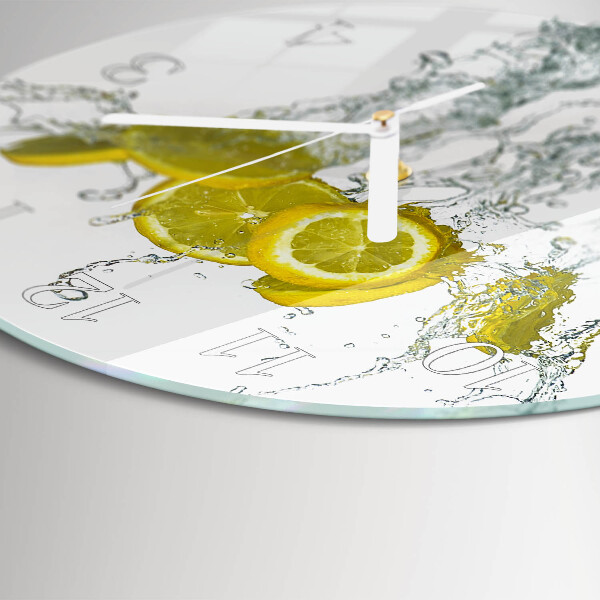 Glas wanduhr Wasser mit Zitrone