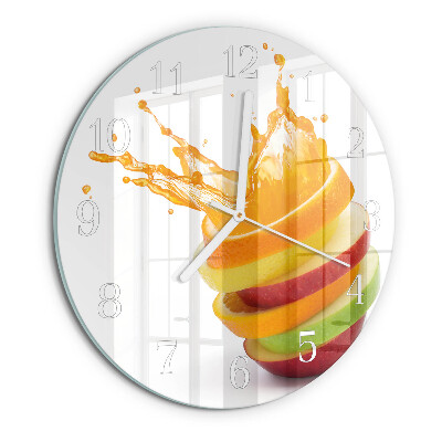 Glas wanduhr Obst
