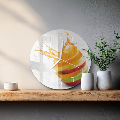 Glas wanduhr Obst