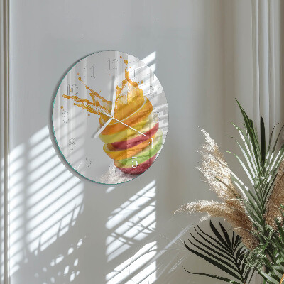 Glas wanduhr Obst