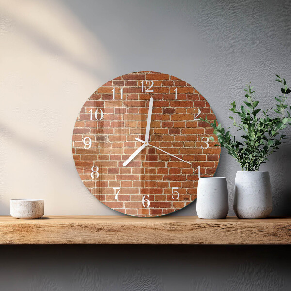 Glas wanduhr Ziegelmauer