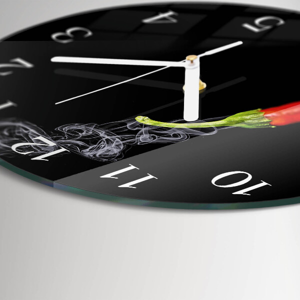 Glas wanduhr Chili-Pfeffer