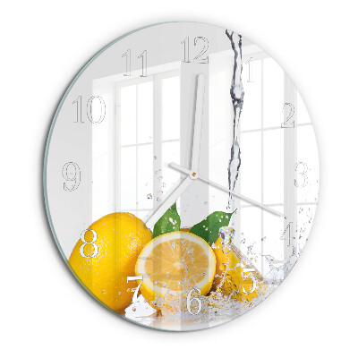 Glas wanduhr Zitronen