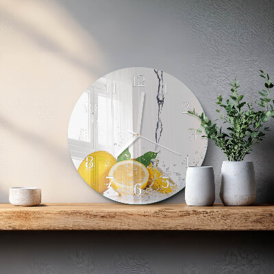 Glas wanduhr Zitronen