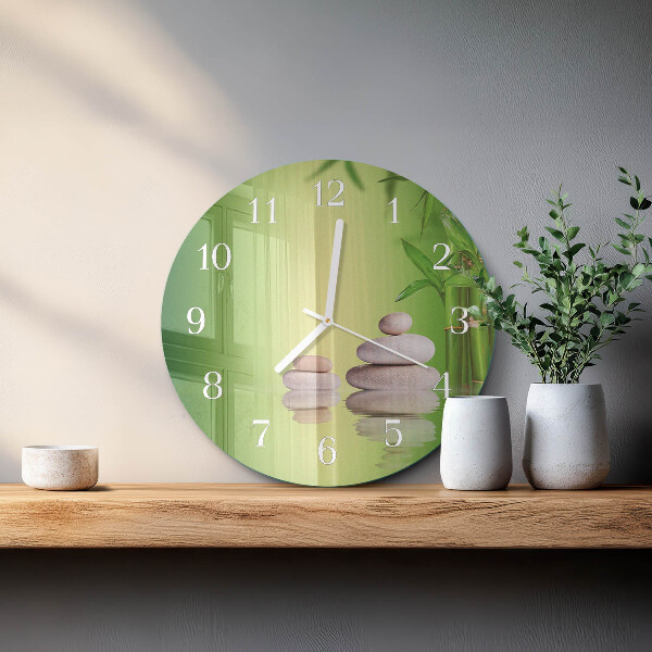 Glas wanduhr Zen-Steine