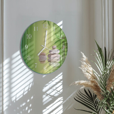 Glas wanduhr Zen-Steine
