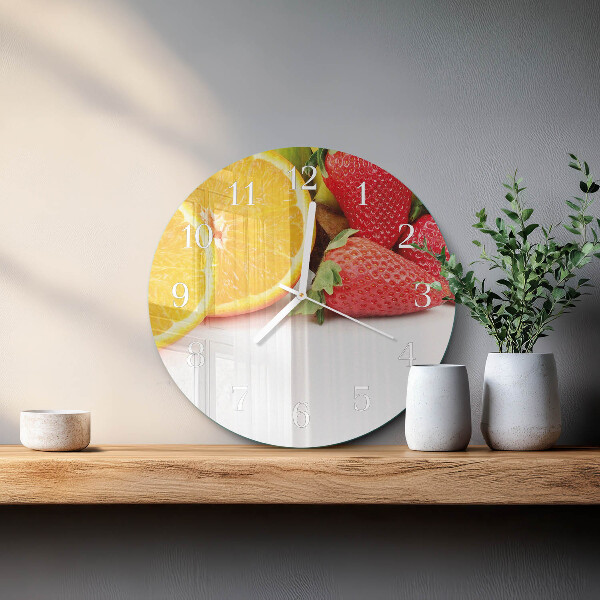 Glas wanduhr Obst