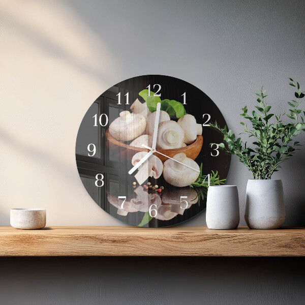 Glas wanduhr Pilze