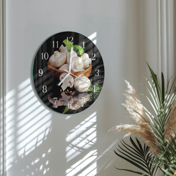 Glas wanduhr Pilze