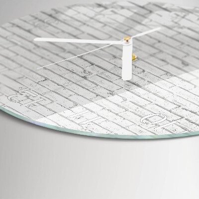 Glas wanduhr Ziegelmauer