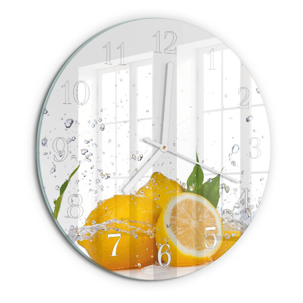 Glas wanduhr Zitronen