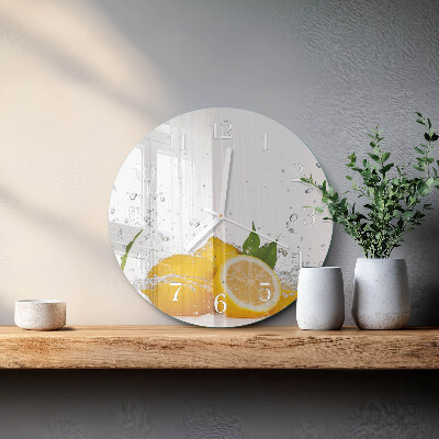 Glas wanduhr Zitronen